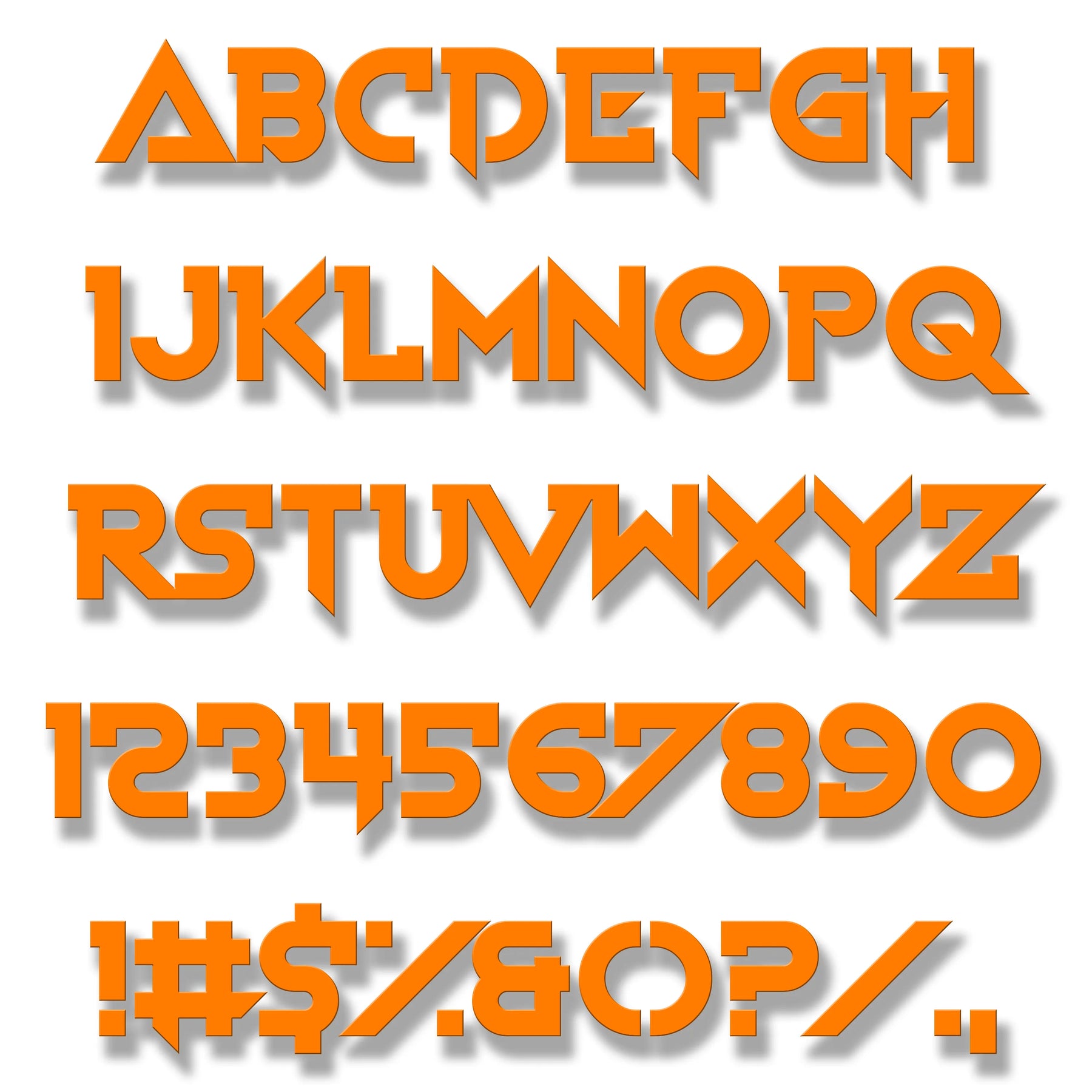 Individual letters - Bold Font - Orange
