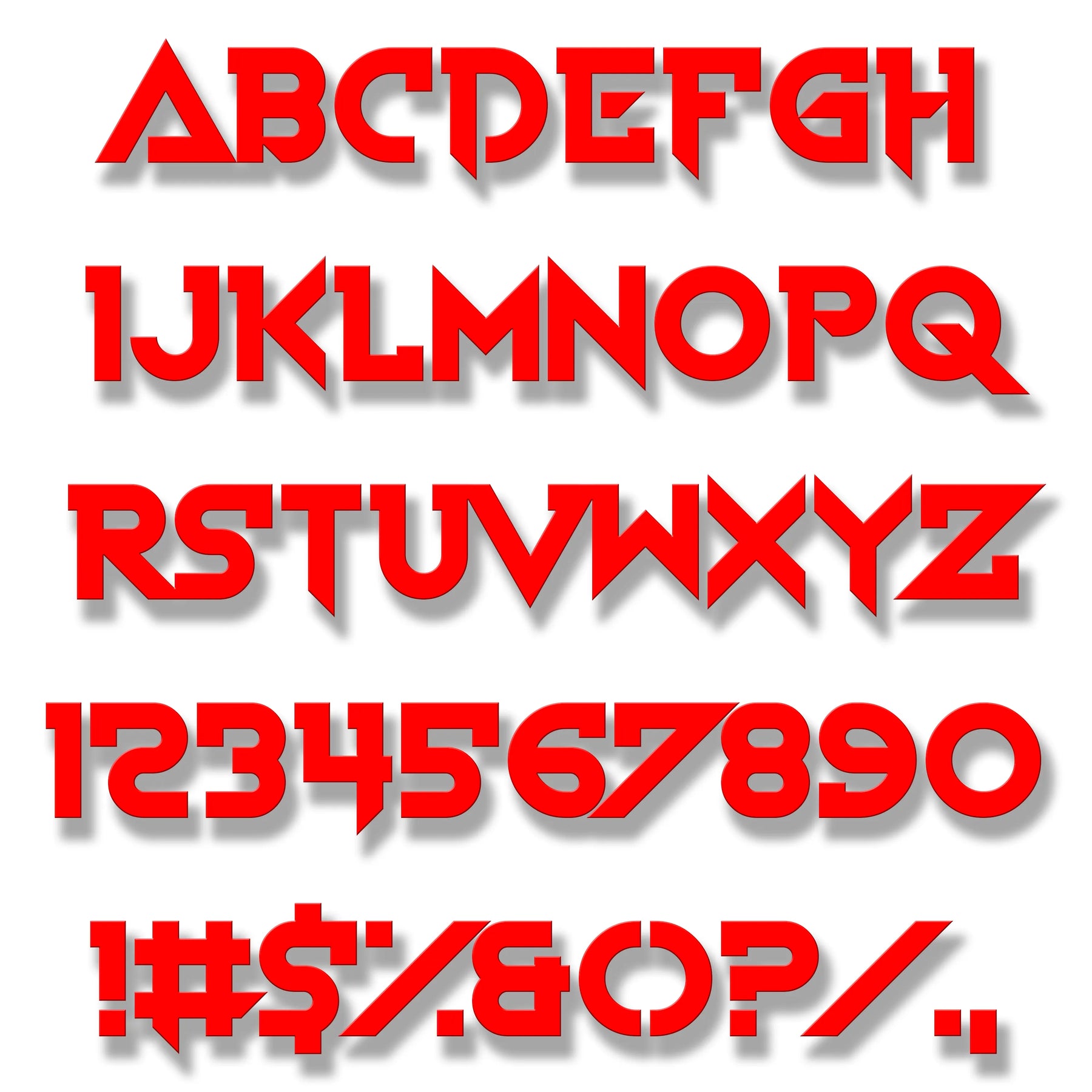 Individual letters - Bold Font - Red