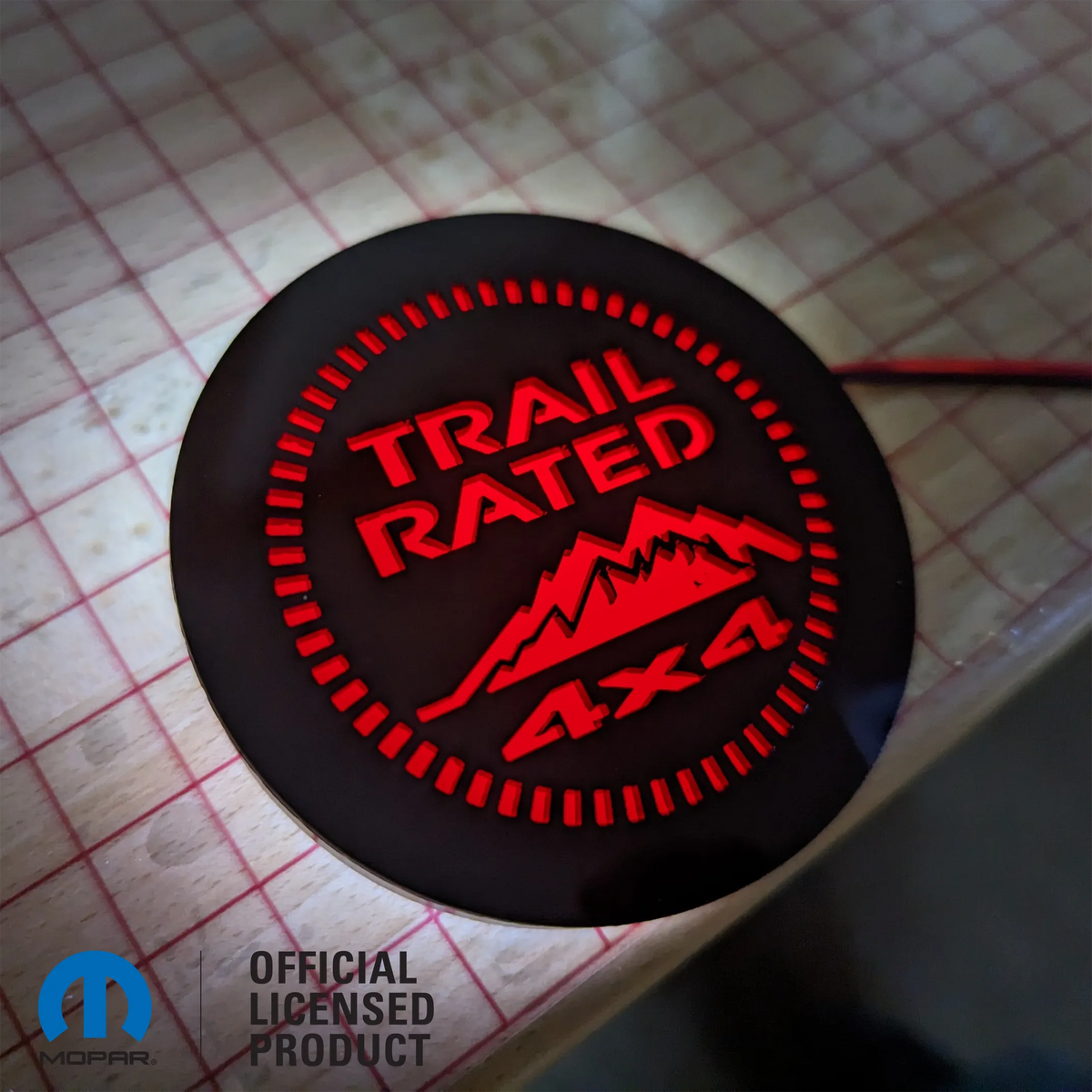 Mopar Black Trail Rated Badge for 2018-2024 Wrangler JL and 2020-2024  Gladiator JT 